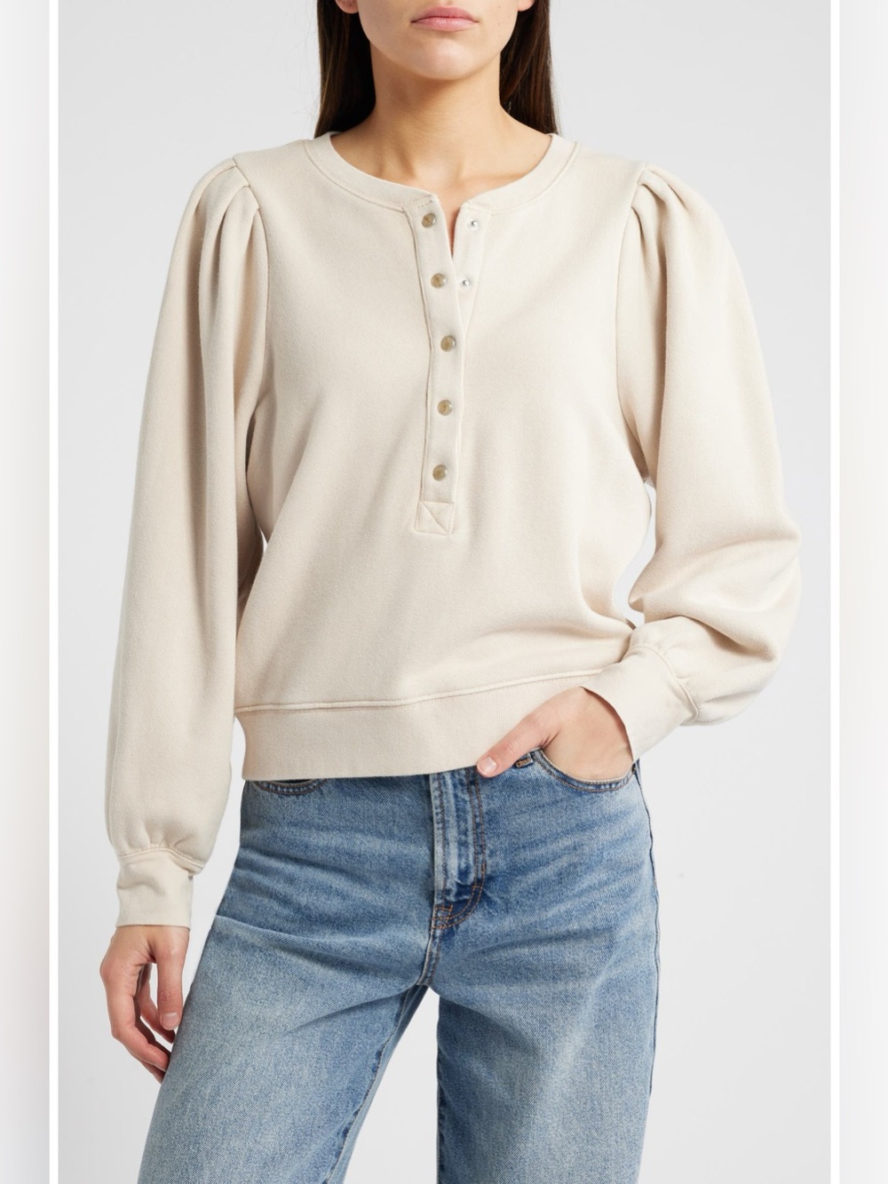 Rails Mariana Cotton French Terry Henley Sweatshirt